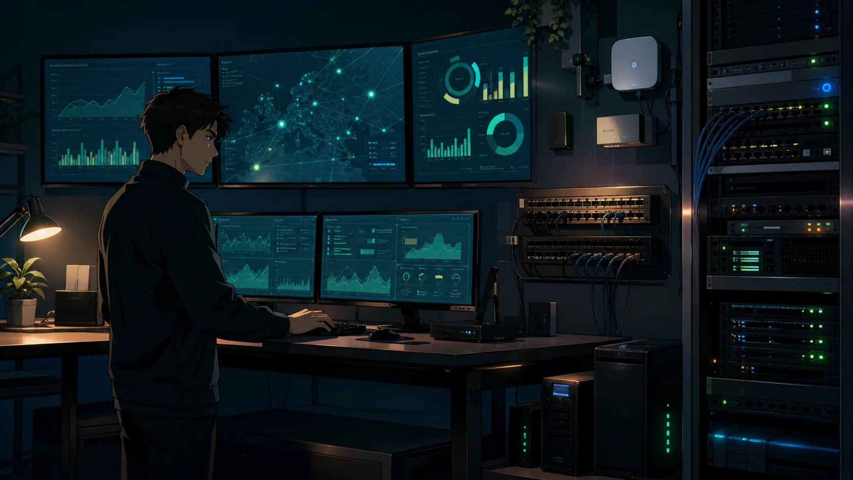 IT-Betrieb mit Monitoring und Serverschrank